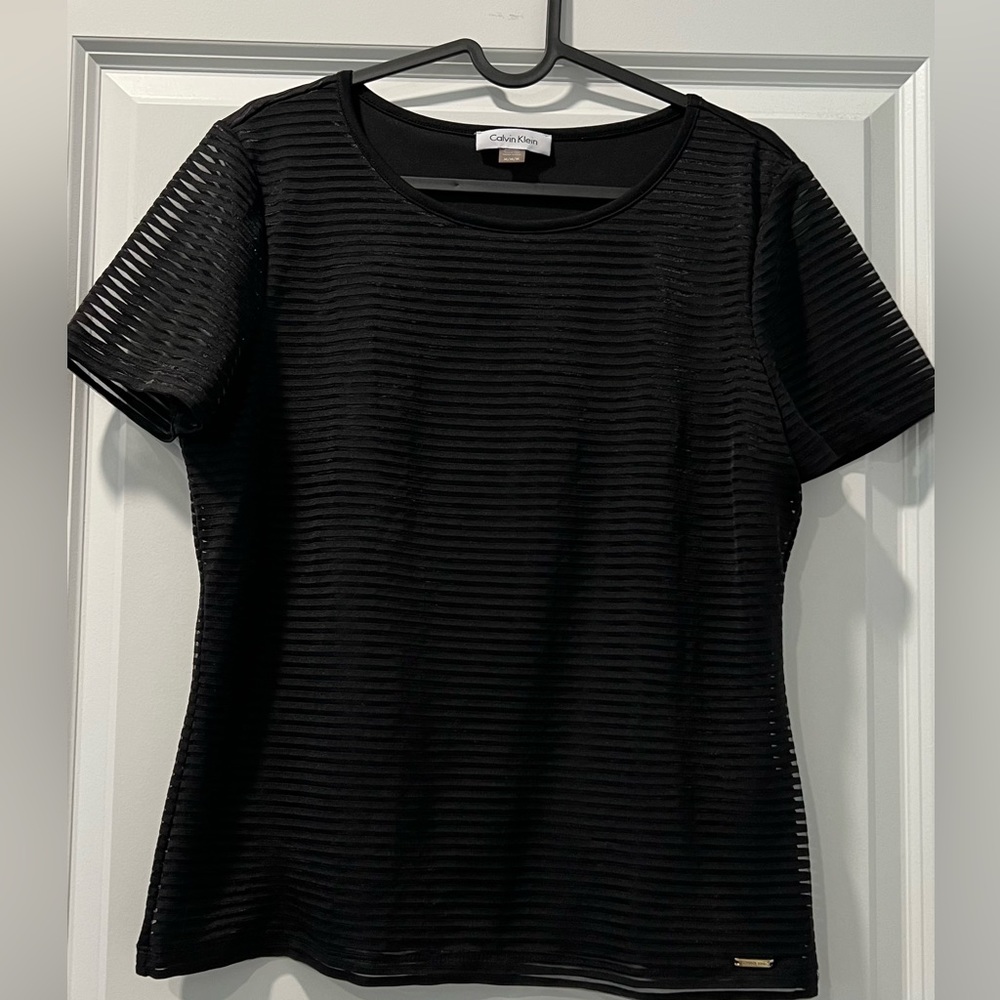 Calvin Klein Black Short Sleeve Blouse